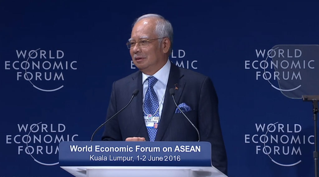 Speech By YAB Dato’ Sri Mohd Najib Bin Tun Haji Abdul Razak Prime Minister of Malaysia at The World Economic Forum On ASEAN on 1st June 2016