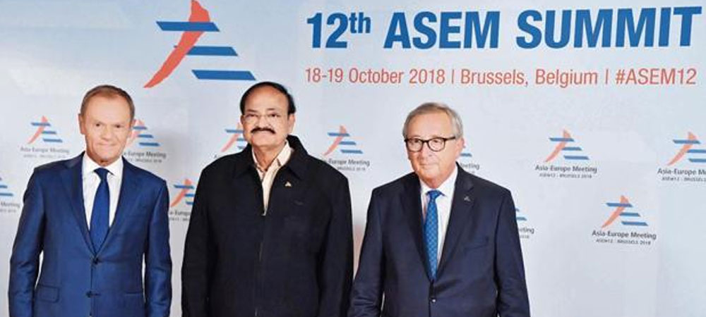 Venkaiah Naidu, the vice president, represented India at the ASEM and highlighted key concerns and priorities for the government. Photo: Reuters
