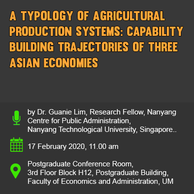 A Typology of Agricultural Production Systems: Capability Building Trajectories of Three Asian Economies