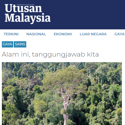 Alam ini, tanggungjawab kita - Utusan Malaysia Online - Oleh Dr Sarah Abd Razak