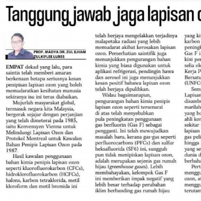 Tanggung jawab jaga lapisan ozon bermula daripada rumah kita