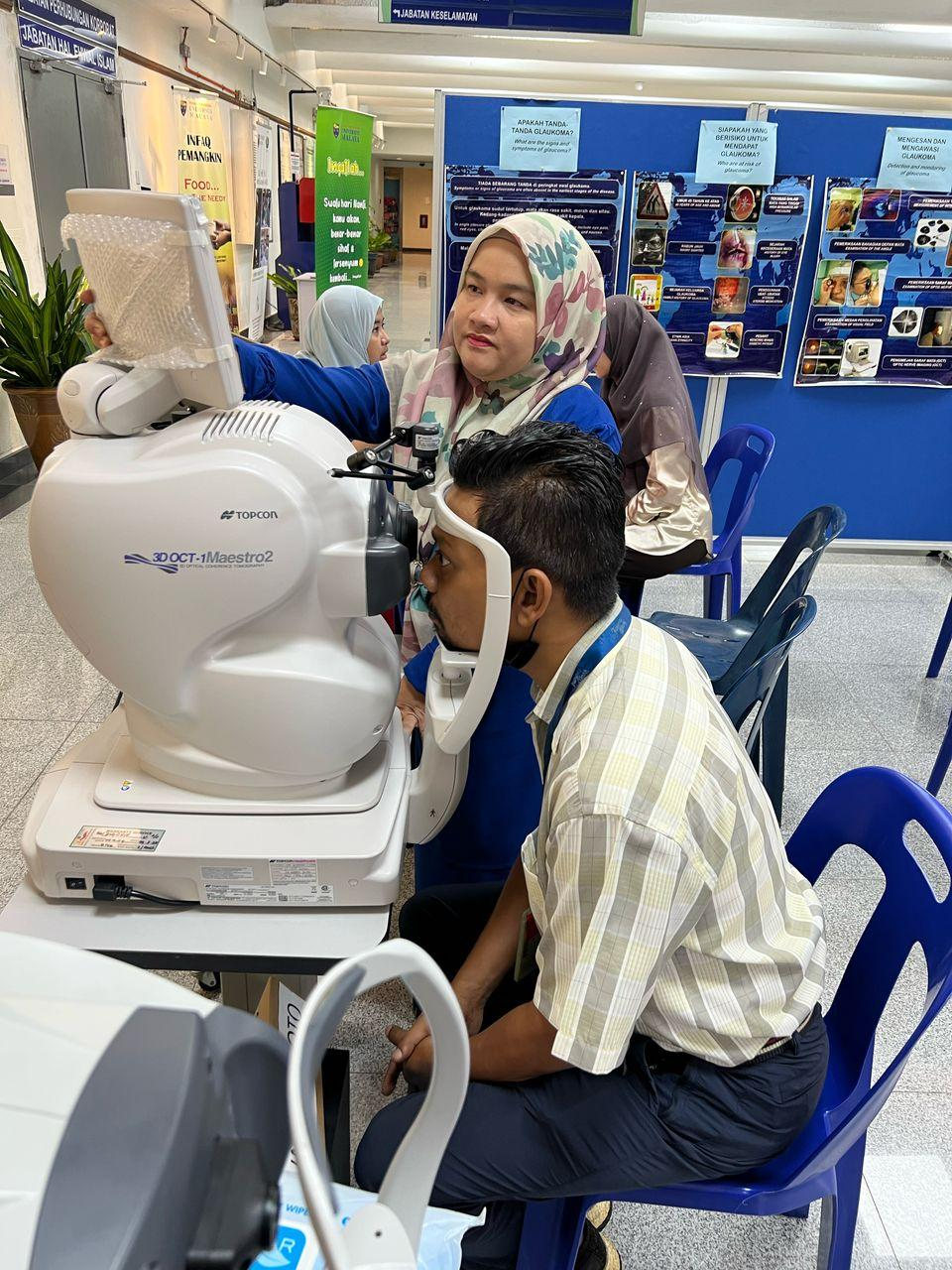 A person looking at a person's eye AI-generated content may be incorrect.